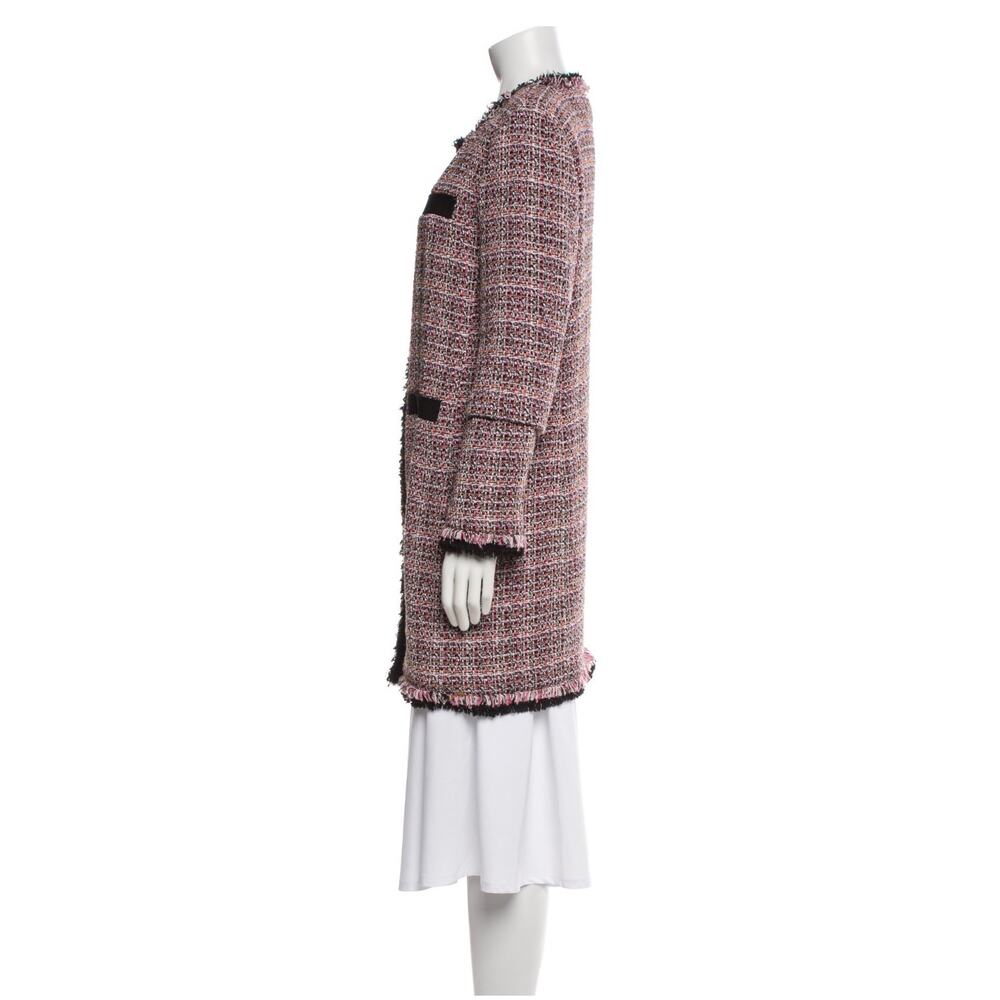 Pinko Tweed Old Money Coquette Open Pink Multi Cotton Jacket EUC Size US 10 - Picture 6 of 16